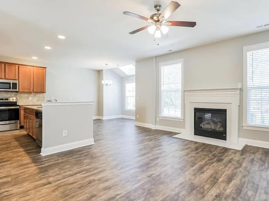 Photo of 11208 Presidio Drive's living room and fireplace.