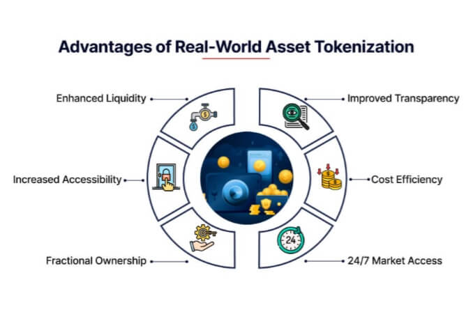 An infographic showing the benefits of real world tokenization